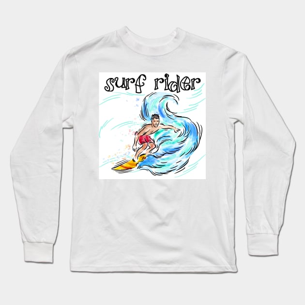 Surf Rider Long Sleeve T-Shirt by MakanaheleCreations